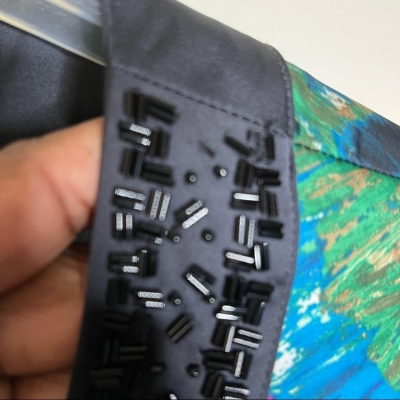 Dana Bachman Water Colors Asymmetric Sleeves Sequin Around Neckline Tunic SZ XL - Picture 10 of 14